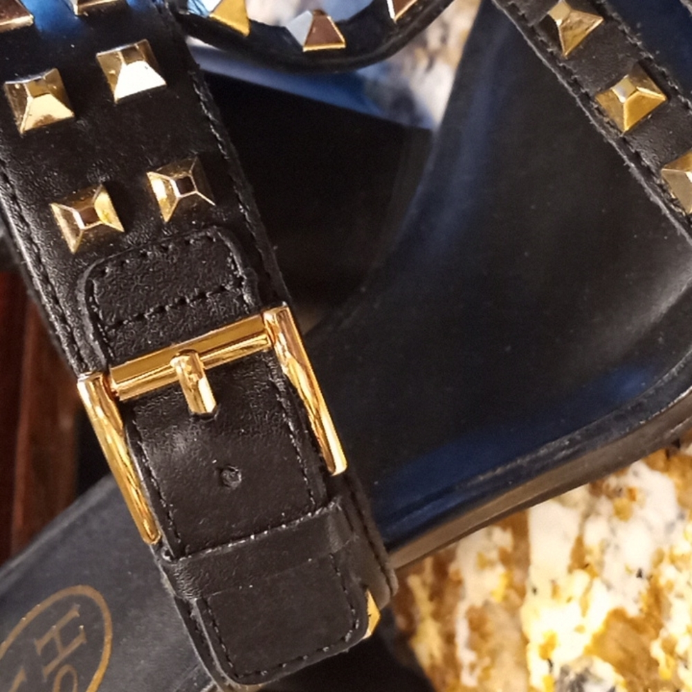 🎄♥️ beautiful slip-on all leather sandals by Ash black 38 - Picture 5 of 5